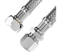 Manguera Flexible VARIOSAN 17543, 10 mm QV x 3/8 Pulgadas ÜWM, 300 mm, Funda de Acero Inoxidable, Certificada DVGW, para Agua Potable, Manguera Reforzada Flexible