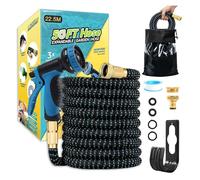 Manguera Jardin Extensible 22.5M, Manguera Extensible con Pistola Riego de 10 Funciones, Mangeras Jardineria Flexible con 3/4" 1/2" Conector, Garden Hose,para Jardín, Terraza, Huerto,Campo(22.5M/75ft)