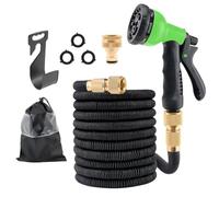 Manguera Jardin Extensible 30M, Garden Hose Flexible con Pistola de Riego 10 Funciones, Conectores de Latón 1/2" y 3/4", Antitorsión y Antifugas, Ligera para Jardín, Lavar la Mascota, Lavado de Coche