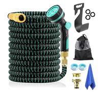 Manguera Jardin Extensible, Manguera Extensible 30m Máximo con Pistola Regulable para Exterior e Interior y Adaptadores de Laton para Familias con Jardín, Terraza, Huerto, Campo, garden hose