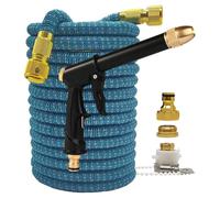 Manguera Jardin Manguera de agua jardín alta presión extensible 2,5-30 lavado coches al aire libre tuberías riego herramienta granja para Jardinería(Hose With nozzle 3,100ft)