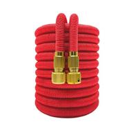 manguera jardin Manguera de agua jardín Conector metal doble alta presión Tuberías for Riego granja Lavado autos(Red,50FT-15M)