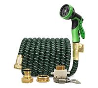 manguera jardin Manguera de agua jardín Conector metal doble alta presión Tuberías for Riego granja Lavado autos(Black green kit,100FT-30M)