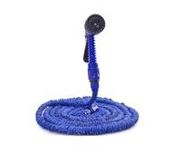 manguera jardin Manguera de jardín extensible 25 pies a 150, manguera agua Flexible, mangueras plástico, tubería riego, pulverizador lavado coches(Blue,100FT-30M Extended)