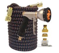 manguera jardin Manguera de jardín extensible for coche lavado a alta presión, boquilla tubería riego Flexible 2,5-30 metros for granja y casa al aire libre(Hose with Nozzle 4,100ft)