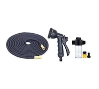 manguera jardin Manguera de jardín riego extensible agua flexible for lavado autos(Black with Foam Pot,100ft)
