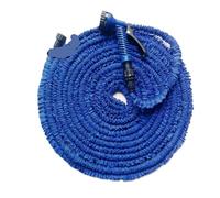Manguera Jardin Manguera de riego Carretes manguera jardín extensible flexible agua lavado autos Azul Verde 25FT-200FT para Jardinería(Blue,100ft)