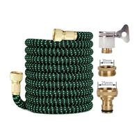 manguera jardin Manguera de riego extensible for manguera limpieza Flexible jardín, lavadora coche alta presión, boquilla agua tubería plástico for(Hose and connector03,1/2''_125FT)