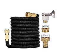 manguera jardin Manguera de riego extensible for manguera limpieza Flexible jardín, lavadora coche alta presión, boquilla agua tubería plástico for(Hose and connector05,1/2''_25FT)