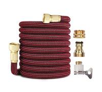 manguera jardin Manguera de riego extensible for manguera limpieza Flexible jardín, lavadora coche alta presión, boquilla agua tubería plástico for(Hose and connector02,1/2''_100FT)