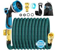 Manguera Jardin, Manguera Extensible 30 metros con Conector de Latón de 3/4'&1/2', Mangueras de Jardín Flexible con Boquilla Pulverizadora de 10 Funciones, Garden Hose para Jardín y Terraza(30M)