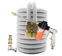 manguera jardin Riego Irrigación Manguera mágica expandible Tubería de jardín con boquilla agua pulverizada Herramientas limpieza lavado autos alta presión(FC05,1/2''_100FT)