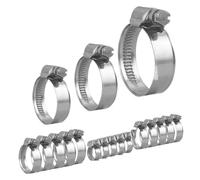 manguera jubilada, Abrazaderas de manguera de acero inoxidable en forma de cruz de 16 mm a 70 mm, color plateado, 25 unidades