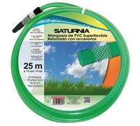Manguera latflex reforzado 15 mm. - 5/8' rollo 25 metros con accesori