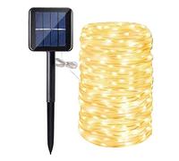 Manguera led solar, DINOWIN 72ft/22M 200leds Guirnaldas Luminosas Solares de Cuerda, Exterior led Luces decorativas (Blanco cálido)