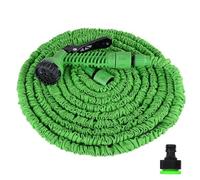 Manguera mágica flexible expandible antifugas, manguera de jardín elástica 3 veces pequeña manguera de agua mágica con boquilla de pulverización de 7 funciones (25 pies)