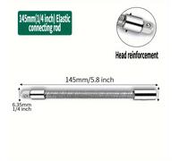 Manguera metálica de 1/4", cabezal de accionamiento para llave de vaso, juego de vástago de barra de extensión de vaso flexible y doblable, interfaz de 1/4" 6.
