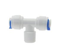 Manguera OD de 1/4 "a 1/4" y 3/8 "BSP, rosca macho, tubo de plástico de agua RO, conector rápido en forma de T, 5 uds.(PB 9.53mm-3I8-9.53mm)