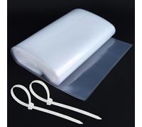 Manguera para canalones de polietileno de baja densidad, 10 m × 20 cm, transparente, con protección UV, para embalaje de tubos de desagüe