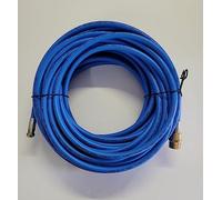 Manguera para limpieza de tuberías azul apta para Kränzle en diferentes longitudes de limpiador de alta presión M22 x 1,5 AG con boquilla RR de 4 vías 3 traseras y 1 delantera, presión máx. 200 bar