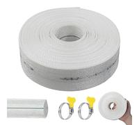 Manguera Plana,10 m Ø 32mm Hose Pipe con Abrazaderas de Manguera, 1 1/4 Pulgadas Mangueras Plana Flexible Jardin, para Bombas Sumergibles y Plantas de Riego, Blanco