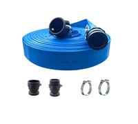 Manguera plana con Accesorios Camlock de Polipropileno, Tipo A,C,E,F + 2 abrazaderas W1 reforzadas. (25mm T10m)