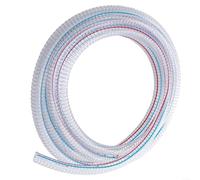 Manguera reforzada con alambre de acero de poliuretano de 3/4 pulgadas de diámetro interior, tubo flexible transparente, pared gruesa, alta presión, 75 PSI, resistente al desgaste y al ácido, 2 metros