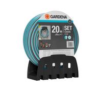 Manguera reforzada de PVC 13 mm Gris/Azul, 35 m, presión hasta 22 bar, soporte mural