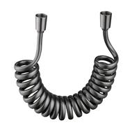 Manguera retráctil flexible con resorte de 1,5 m, 2 m, 3 m y 5 m for cabezal de ducha, inodoro, bidé, tubería de agua, manguera de ducha flexible en espiral.(Dark Grey,1.5M)
