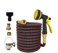 Manguera Riego Flexible Anti-enredos, Manguera de jardín telescópica 3X, pistola agua alta presión for lavado autos, modo riego ajustable, manguera(1/2''_100FT)