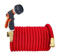 Manguera Riego Flexible Anti-enredos, Manguera extensible de 7,5 a 30 m con 8 patrones, pistola agua ajustable alta presión, herramienta for riego y limpieza jardines(3/4''_75FT)