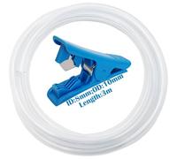 Manguera Transparente, CESFONJER Tubo Transparente Flexible 8mm (diámetro Interior) x 10mm (diámetro Exterior), 3 Metros Tubo PVC, Con 1 cortador de tubos