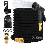 Manguera7.5 M Etros,Manguera Extensible,Manguera Jardin,8 Modos para Elegir,Mangeras Jardineria Flexible Con Accesorios de latón de 3/4' y 1/2' Para Jardín, Exterior,Patio