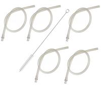 Mangueras de tubos de leche, 36 cm, juego de 5, boquillas de espuma compatibles con máquinas de café Jura, con 5 conectores de manguera de leche Jura HP3 (72249) equipados con cepillo de limpieza