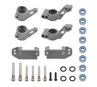 Mangueta DireccióN Rc Para Traxxas 2WD Para Slash Para Stampede Para Rustler 1/10 Bloque Rueda Dirección Delantera Metal Kit Soportes Eje Trasero Piezas Coche RC(Gray)