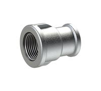 Manguito 240, reductor, IG/IG, Rp 3, Rp 2 1/2, temperatura de funcionamiento de -20 °C hasta 300 °C, fundición maleable negra, galvanizado al fuego, DIN EN 10242