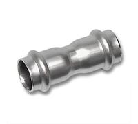 Manguito con extremo hembra-hembra para instalaciones de agua potable y calefacción, colección NiroSan serie 9000, acero inoxidable (Referencia: 69270108)