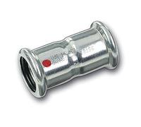 Manguito con extremo hembra-hembra Sanha Therm serie 24000 para instalaciones cerradas de calefacción, sistemas de aire comprimido y equipos de extinción de incendios, acero (Referencia: 124270108)