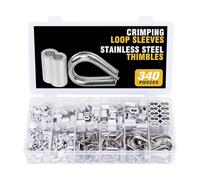 Manguito de aluminio para cuerda de alambre, 8 formas, abrazadera de doble agujero, clip de fijación de cable, manguitos de bucle de crimpado de alambre de aluminio