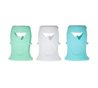 Manguito de botella de silicona Manguito anti-deslizamiento irrompible 3 piezas Biberón de vidrio Serie de 8 Oz (Blanco+Verde claro+Verde oscuro)