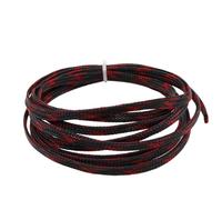 Manguito de Cable 2/4/6/8/10/12/14/16/20/25/30/40mm Expandable Insulated Braided Sleeving Tight Wire Gland Protection Cable Sleeve(Black Red Cross,20mm,5 Meters)