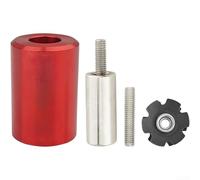 Manguito de instalación central de flor de horquilla para horquillas delanteras de acero 28.6mm OD compatible con conjunto de tuerca de estrella y expansor (rojo)