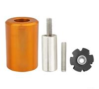 Manguito de instalación central de flor de horquilla para horquillas delanteras de acero 28.6mm OD compatible con conjunto de tuerca de estrella y expansor de auriculares (dorado)