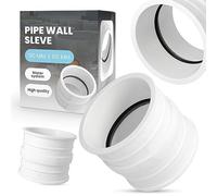 Manguito de Pared para Tubería 110x110mm Protección de Tuberías de Desagüe Sujeción Hermética Collar de Brida Funda a través de Paredes Hormigón Polipropileno Duradero Junta Incorporada