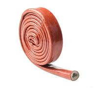 Manguito de protección térmica de silicona y fibra de vidrio, resistente al fuego hasta 260 °C, manguera aislante para cables y cables, resistente a la intemperie y al aceite, longitud 1,5 M (10 mm)