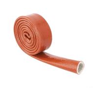 Manguito de protección térmica de silicona y fibra de vidrio, resistente al fuego hasta 260 °C, manguera aislante para cables y cables, resistente a la intemperie y al aceite, longitud 1,5 M (20 mm)
