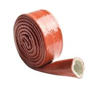 Manguito de protección térmica de silicona y fibra de vidrio, resistente al fuego hasta 260 °C, manguera aislante para cables y cables, resistente a la intemperie y al aceite, longitud 1,5 M (25 mm)