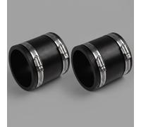 Manguito Flexible EPDM 40-50mm Acoplamiento Tubería PVC Ventilación 2 uds | 4 Abrazaderas Inox, Reducción Ruido, Anti Vibración, Reparación Fugas, Estanqueidad, Apto para Extractores y Filtros