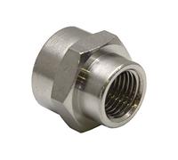 MANGUITO H-H REDUCIDO LATÓN NIQ, M-1/8 R-1/4 (manguito hembra-hembra reducido latón niquelado)