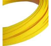 Manguito para Cable Funda de Cable expandible de 1 Metro, 2mm ~ 40mm, Trenzado Apretado, dureza de Alta Densidad, línea Aislante, Protege la Envoltura de Cable, Funda de glándula(UV Yellow,25mm)